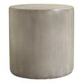 LeisureMod Vintara Round Accent Table - Brushed Stone-Style Fiberstone Side Table