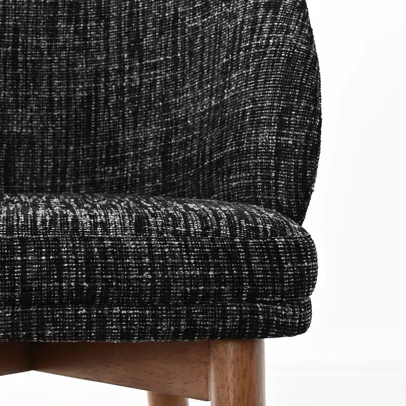 Modern Dining Chairs Set of 4, Upholstered Armless Chairs with Curved Back, Walnut Wood Legs Padded Kitchen Chairs for Dining Room-Panipeachy