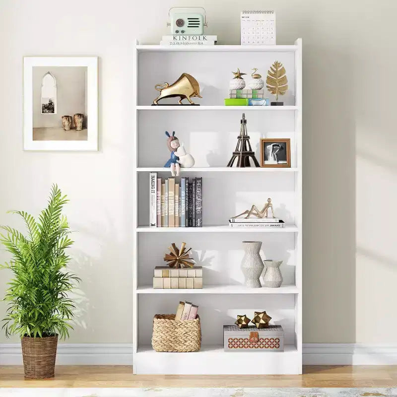 Lantine 6-Tier Tall Bookcase, 71 Inches Bookshelves and Bookcases, Floor Standing 5 Shelf Library Bookcase for Home Office, Living Room, Bedroom
