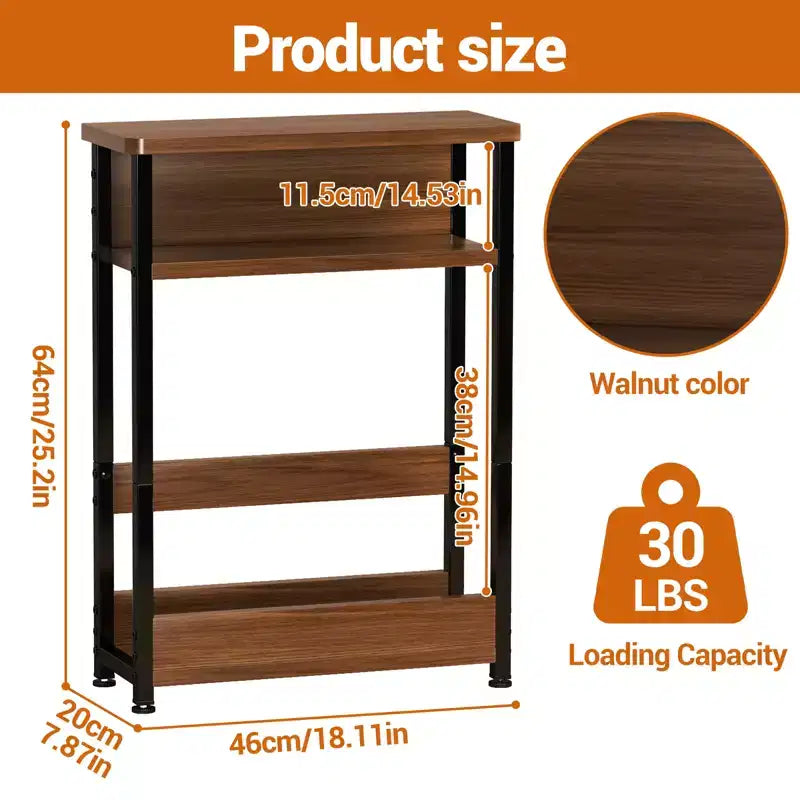 Narrow Side Table with Storage Shelf