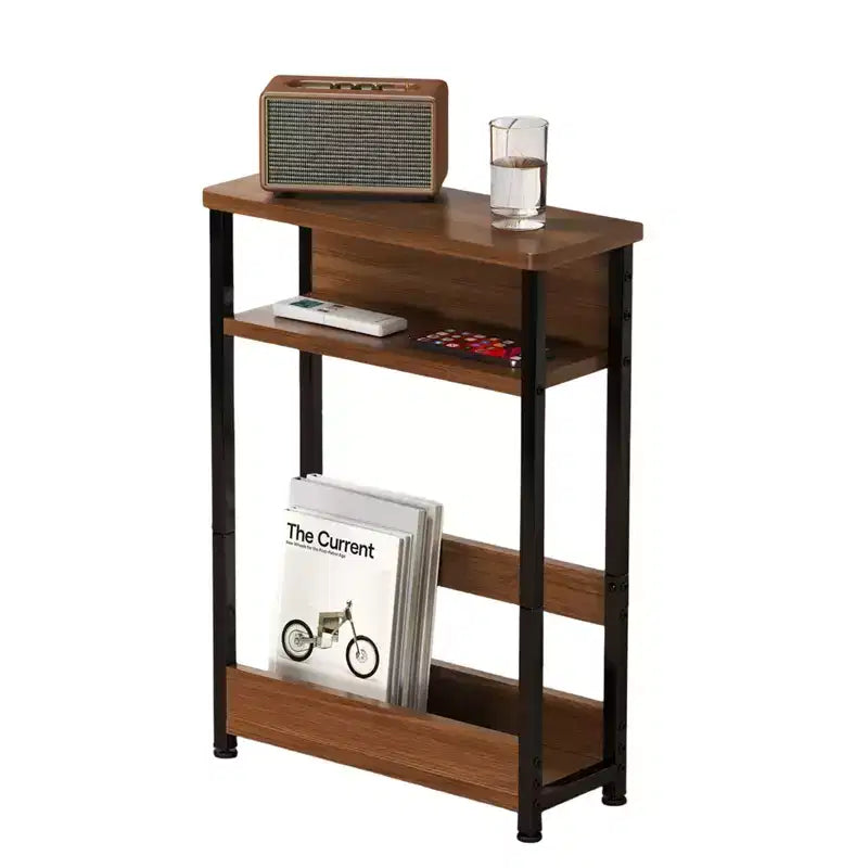 Narrow Side Table with Storage Shelf
