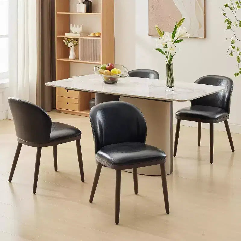 Dining Chairs Set of 4, Upholstered Kitchen Chairs with Back, Dining Room Chairs with Wood Legs for Kitchen Dining Room Restaurant