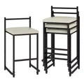 Costway 26'' Stackable Counter Height Bar Stools Set of 4 w/Back Metal Frame & Footrest Black