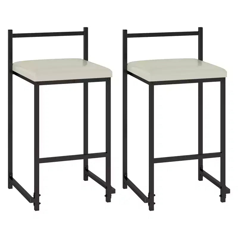 Costway 26'' Stackable Counter Height Bar Stools Set of 4 w/Back Metal Frame & Footrest Black