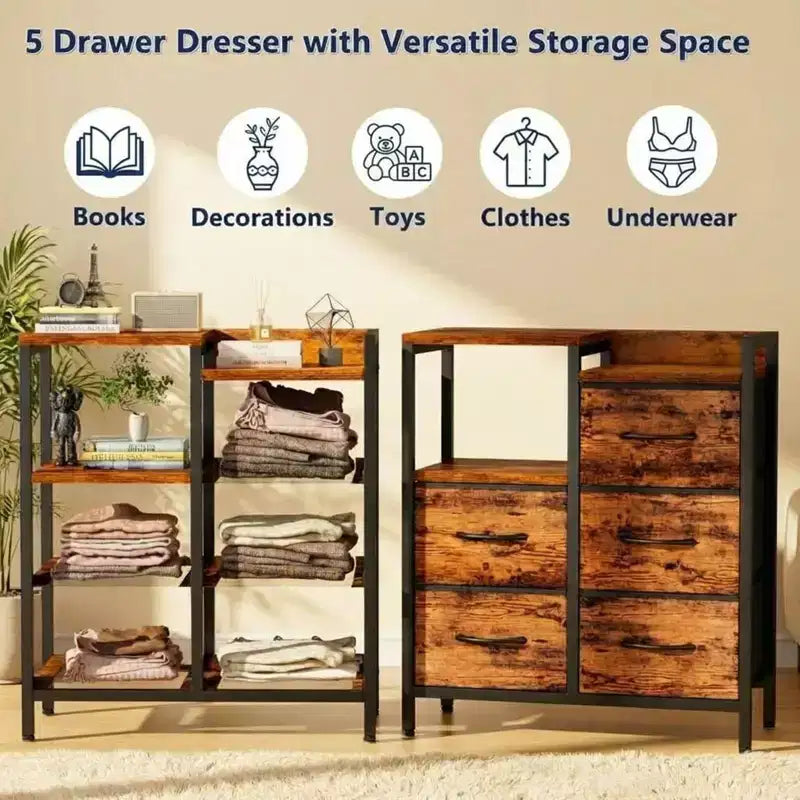 5-layer movable filing cabinet with open storage shelves, a filing cabinet for home office organization, office storage organizer