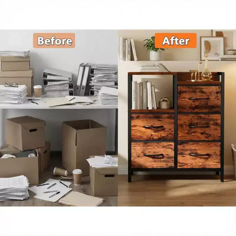 5-layer movable filing cabinet with open storage shelves, a filing cabinet for home office organization, office storage organizer