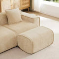 MAYEERTY Velvet Ottoman Compressed Footstool, Plush Upholstered Footrest for Living Room Bedroom Sofa
