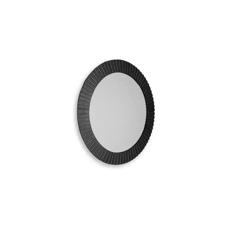 Signature Design by Ashley Ozias Wall Accent Mirror, Black Cast Aluminum Frame