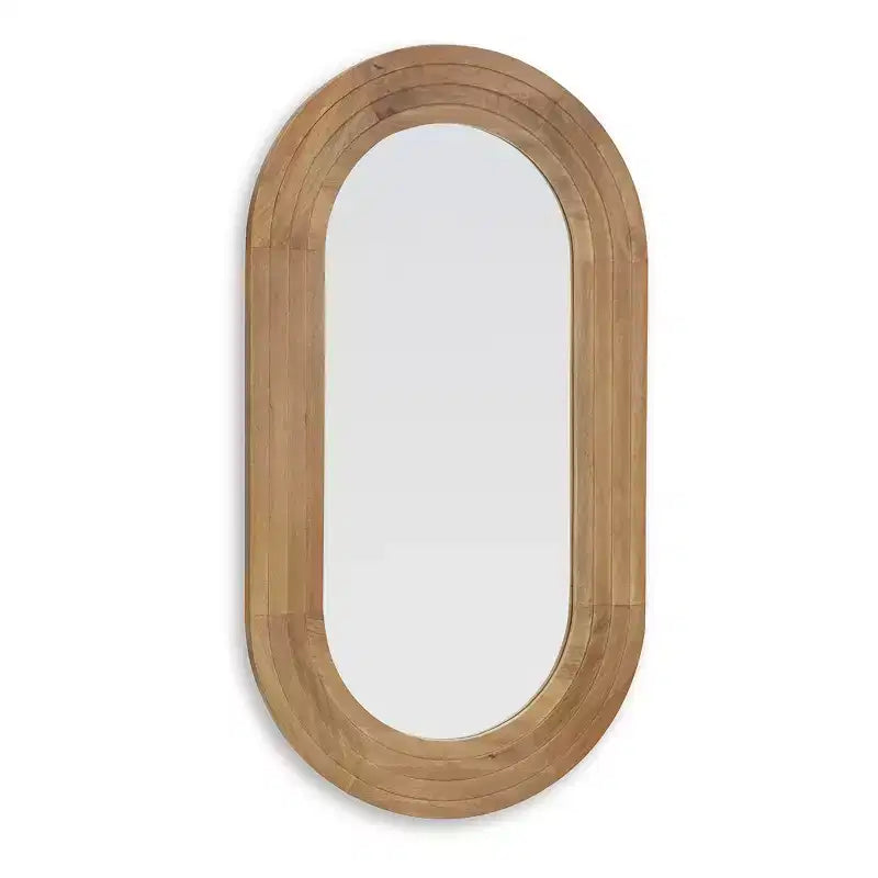 Signature Design by Ashley Daverly Wall Accent Mirror with Brown Wood Frame
