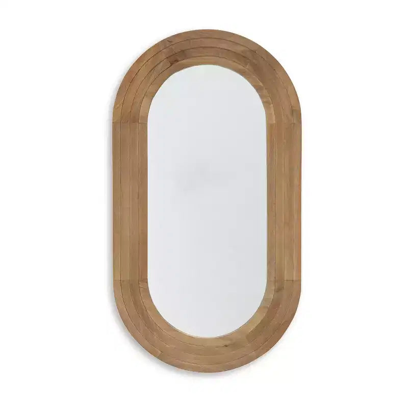 Signature Design by Ashley Daverly Wall Accent Mirror with Brown Wood Frame