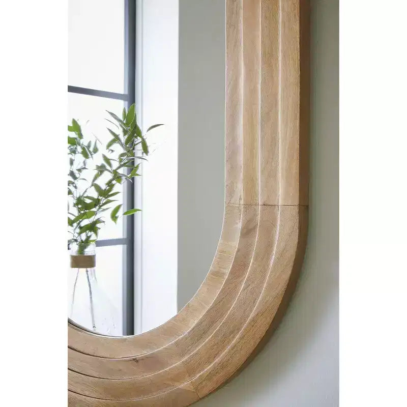 Signature Design by Ashley Daverly Wall Accent Mirror with Brown Wood Frame
