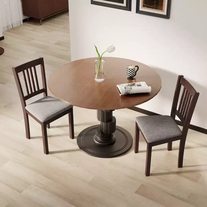 HOMCOM Modern Dining Chairs Set of 2, Linen Fabric Upholstered Kitchen Chairs with Rubberwood Legs for Dining Room, Living Room