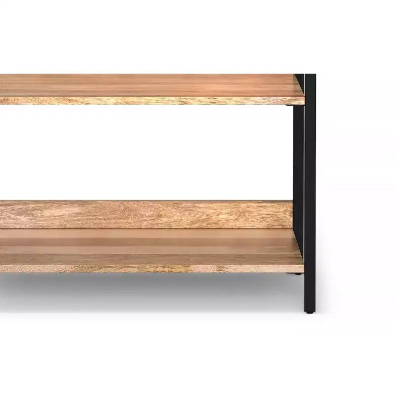 Paola SOLID MANGO WOOD 74 inch x 30 inch Modern Industrial Large Bookshelf in Natural