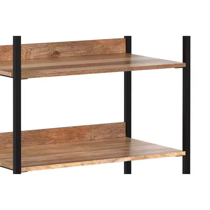 Paola SOLID MANGO WOOD 74 inch x 30 inch Modern Industrial Large Bookshelf in Natural
