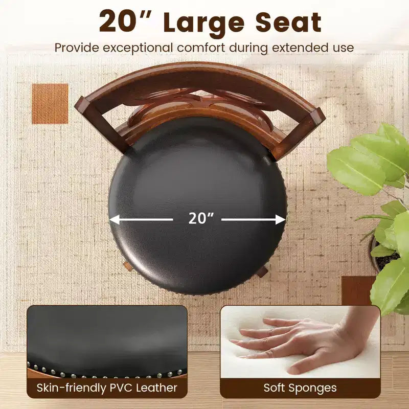 Costway 31'' Bar Height Stools Set of 4 w/Rubber Wood Frame Upholstered Seat & Footrest