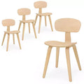 Costway Modern Dining Chair Set of 4 w/Wide Seat & Curved Backrest Adjustable Foot Pads