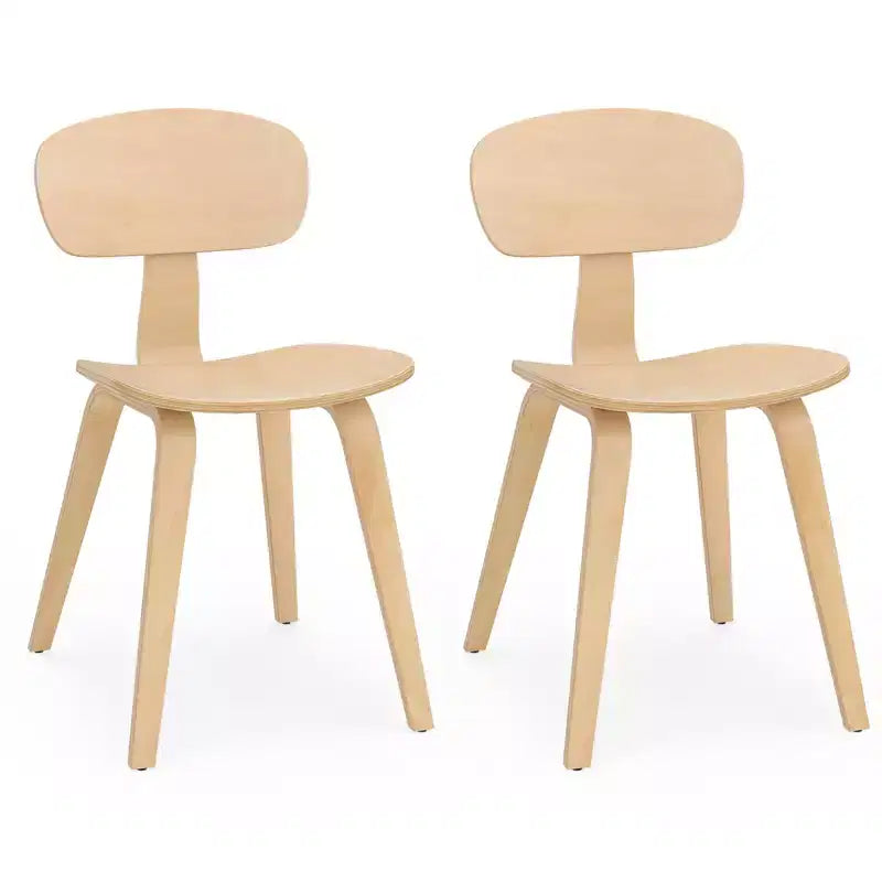 Costway Modern Dining Chair Set of 4 w/Wide Seat & Curved Backrest Adjustable Foot Pads