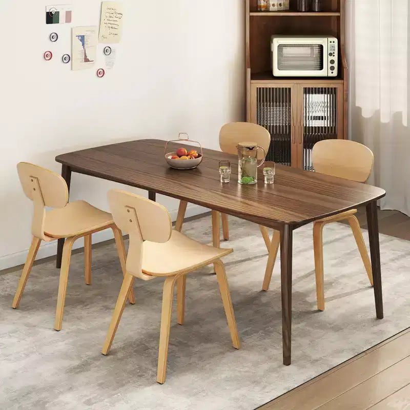 Costway Modern Dining Chair Set of 4 w/Wide Seat & Curved Backrest Adjustable Foot Pads