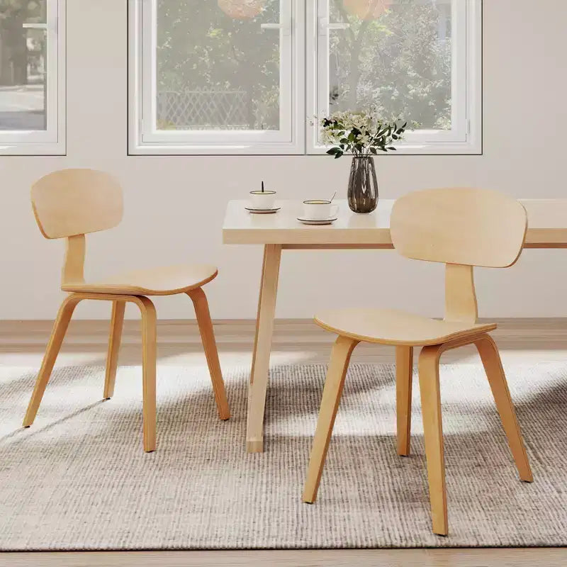 Costway Modern Dining Chair Set of 4 w/Wide Seat & Curved Backrest Adjustable Foot Pads