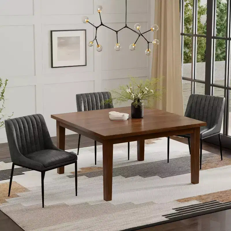 Colburn 54 x 54 inch Square Contemporary Dining Table in Walnut