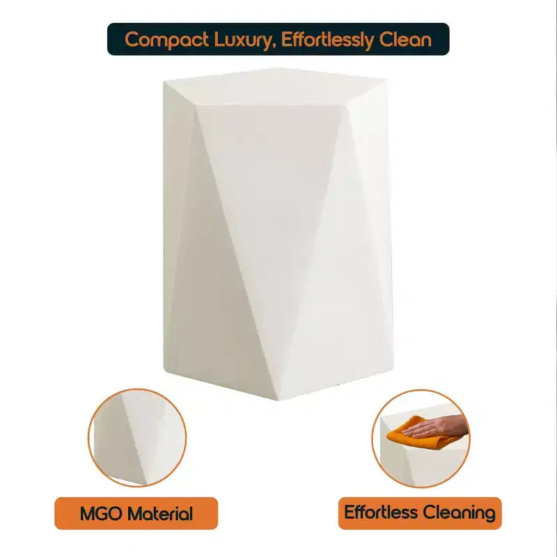 LeisureMod Nexovo Modern Geometric End Table - Fiberstone Indoor/Outdoor Side Table
