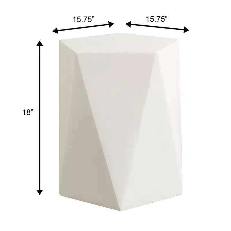 LeisureMod Nexovo Modern Geometric End Table - Fiberstone Indoor/Outdoor Side Table