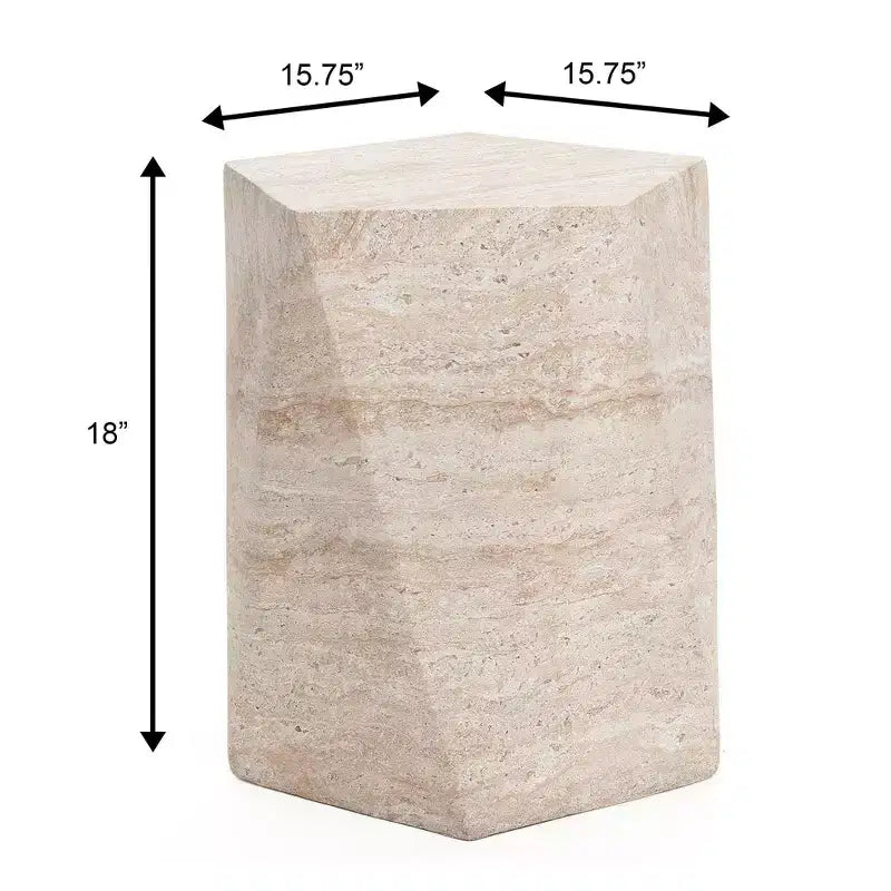 LeisureMod Nexovo Modern Geometric End Table - Fiberstone Indoor/Outdoor Side Table