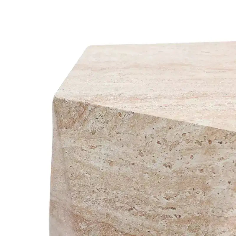 LeisureMod Nexovo Modern Geometric End Table - Fiberstone Indoor/Outdoor Side Table