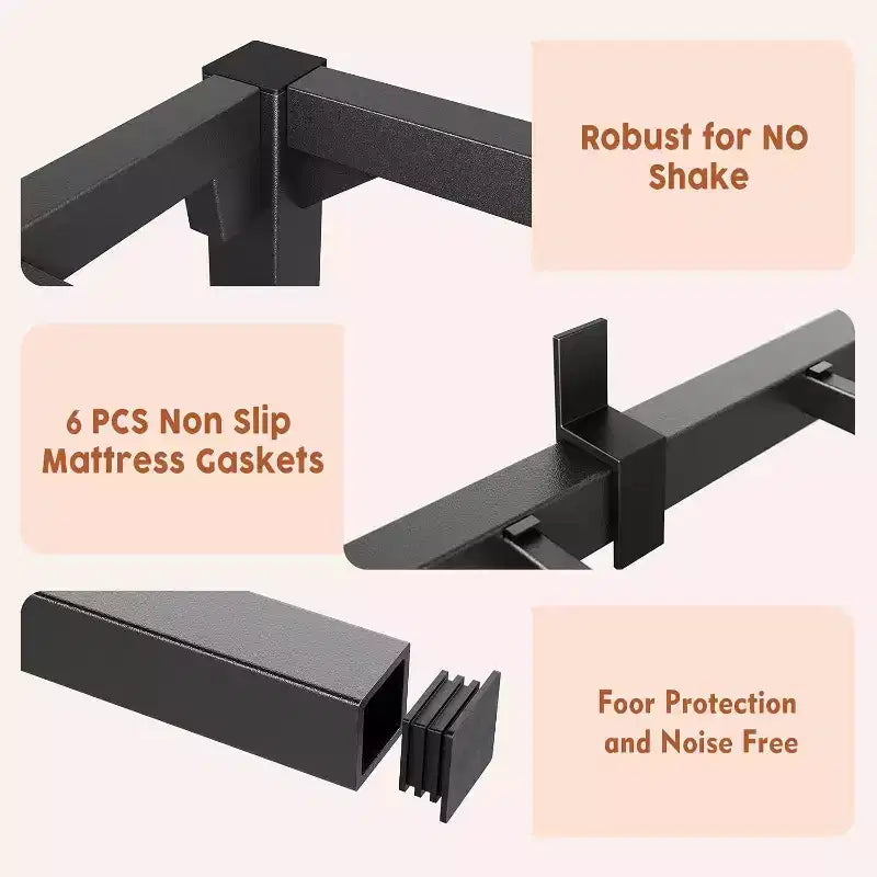 Metal Bed Frame, Heavy Duty Metal Platform Bed Frame with Reinforced Slats Support, 800 Lbs Load Capacity, Noise Free