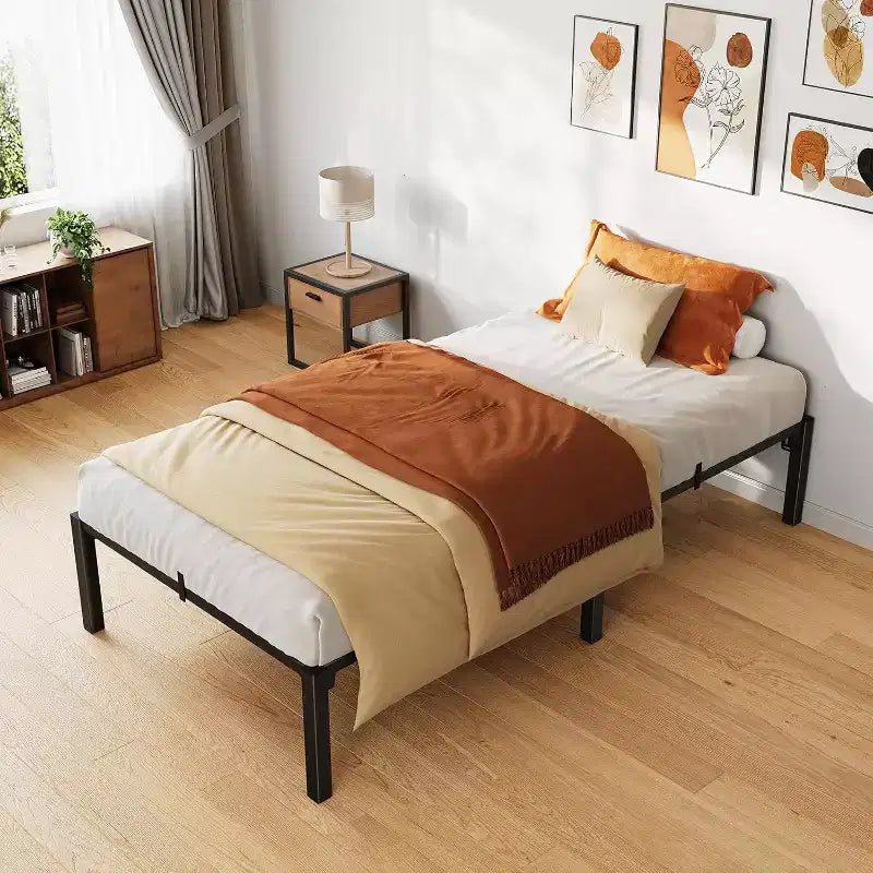 Metal Bed Frame, Heavy Duty Metal Platform Bed Frame with Reinforced Slats Support, 800 Lbs Load Capacity, Noise Free