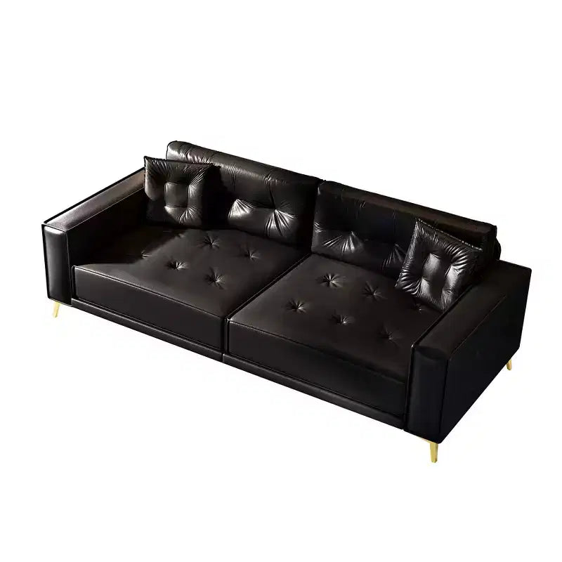 Whisen 92.1King Size Pull Out Sleeper Sofa Bed, 3-In-1 Faux Leather Convertible Sofa Couch with 2 Pillows