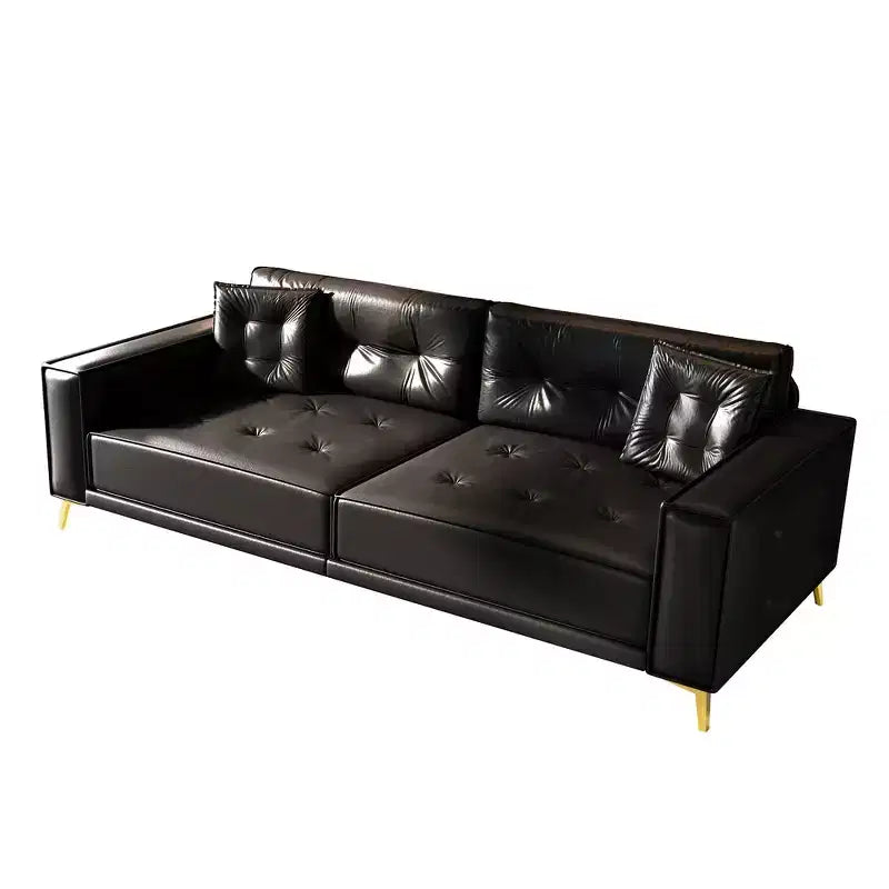 Whisen 92.1King Size Pull Out Sleeper Sofa Bed, 3-In-1 Faux Leather Convertible Sofa Couch with 2 Pillows