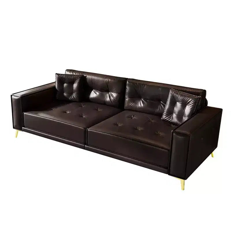 Whisen 92.1King Size Pull Out Sleeper Sofa Bed, 3-In-1 Faux Leather Convertible Sofa Couch with 2 Pillows