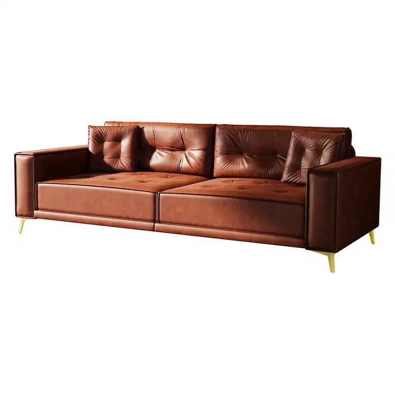Whisen 92.1King Size Pull Out Sleeper Sofa Bed, 3-In-1 Faux Leather Convertible Sofa Couch with 2 Pillows