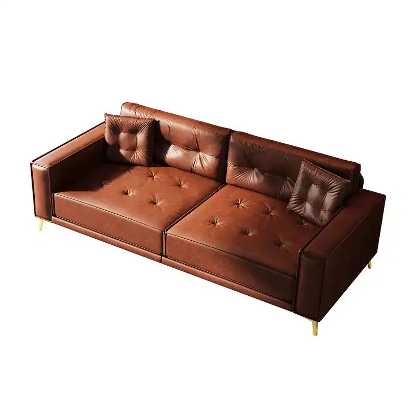 Whisen 92.1King Size Pull Out Sleeper Sofa Bed, 3-In-1 Faux Leather Convertible Sofa Couch with 2 Pillows