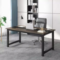 Lantine 63-Inch Executive Desk, Large Office Computer Desk with Thick Frame, Modern Workstation for Home Office, Vintage Grey/Black