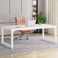 Lantine Modern Computer Desk, 78.7 x 39.4 inch X Large Executive Office Desk Computer Table Study Writing Desk Workstation for Home Office,White