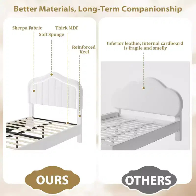 Twin Velvet Led Platform Bed with Storage Drawer & Headboard,Kids Bed Frame with Wooden Slats, No Box Spring Needed for Boys & Girls