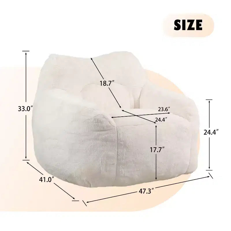 Bean Bag Chair, Bean Bag Sofa Chair with Armrests Stuffed High-Density Foam, Lazy Sofa Comfy Chairs BeanBag Chair for Adults