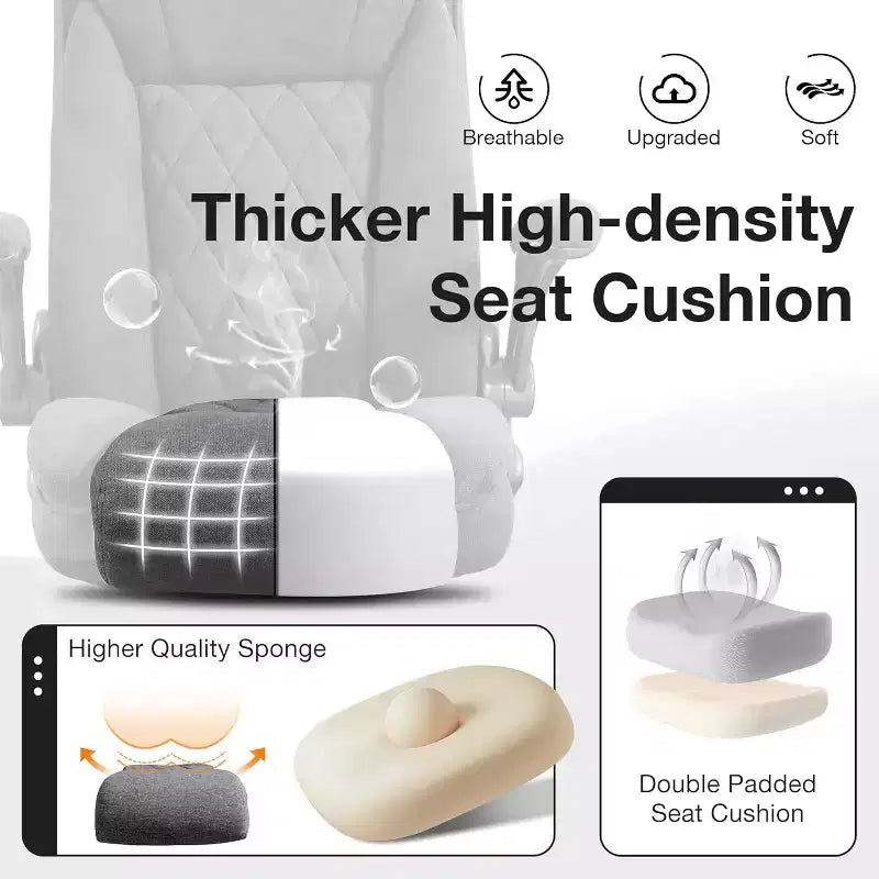 BALHAM TRADE-Fabric Office Chair 400lbs High Back Executive Computer Desk Chair with Flip Up Armrest
