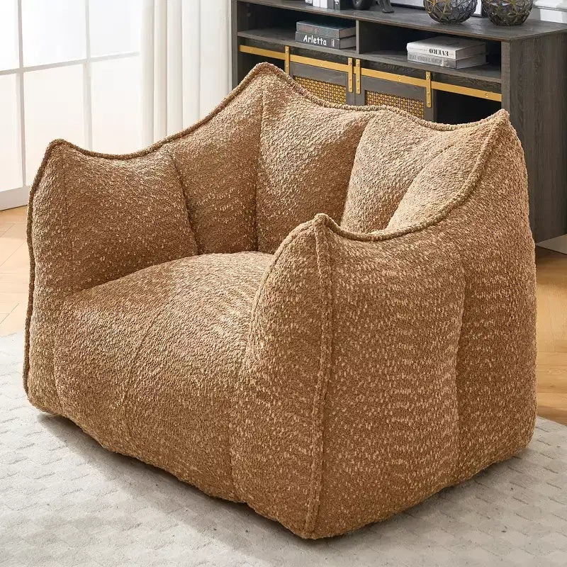 Bean Bag Chair, Lazy Floor Sofa Couch for Adults, Fireside Chair with Ergonomic Design, Memory Foam Lounge Chair for Living Room Bedroom