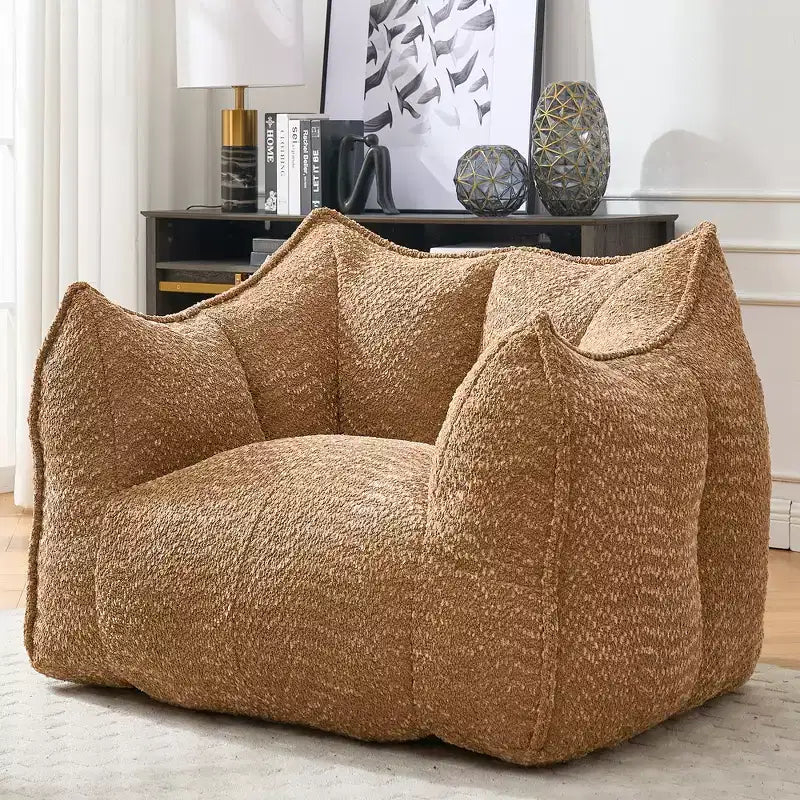 Bean Bag Chair, Lazy Floor Sofa Couch for Adults, Fireside Chair with Ergonomic Design, Memory Foam Lounge Chair for Living Room Bedroom