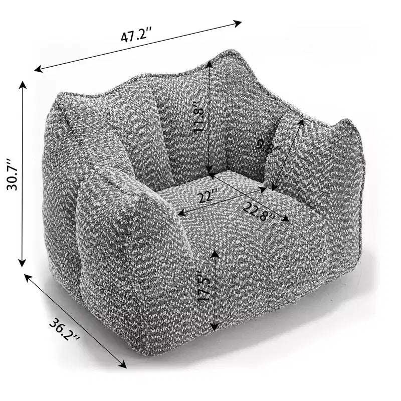 Bean Bag Chair, Lazy Floor Sofa Couch for Adults, Fireside Chair with Ergonomic Design, Memory Foam Lounge Chair for Living Room Bedroom