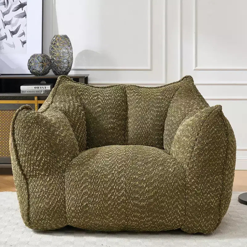 Bean Bag Chair, Lazy Floor Sofa Couch for Adults, Fireside Chair with Ergonomic Design, Memory Foam Lounge Chair for Living Room Bedroom