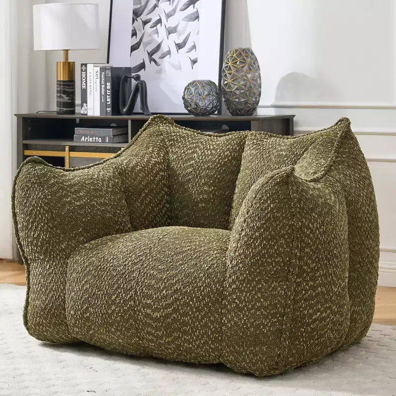 Bean Bag Chair, Lazy Floor Sofa Couch for Adults, Fireside Chair with Ergonomic Design, Memory Foam Lounge Chair for Living Room Bedroom