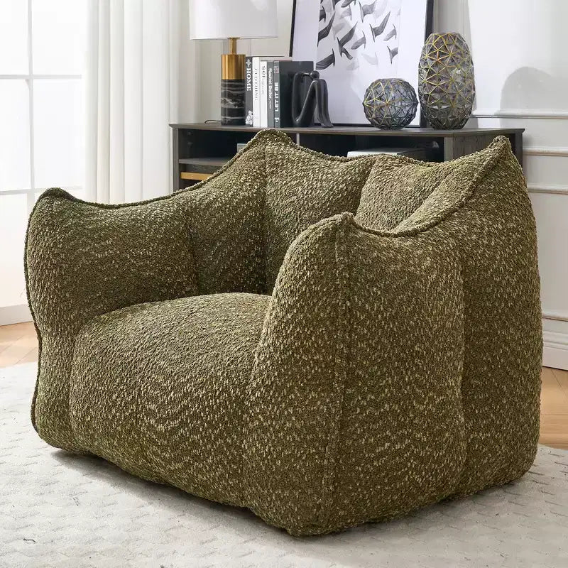 Bean Bag Chair, Lazy Floor Sofa Couch for Adults, Fireside Chair with Ergonomic Design, Memory Foam Lounge Chair for Living Room Bedroom