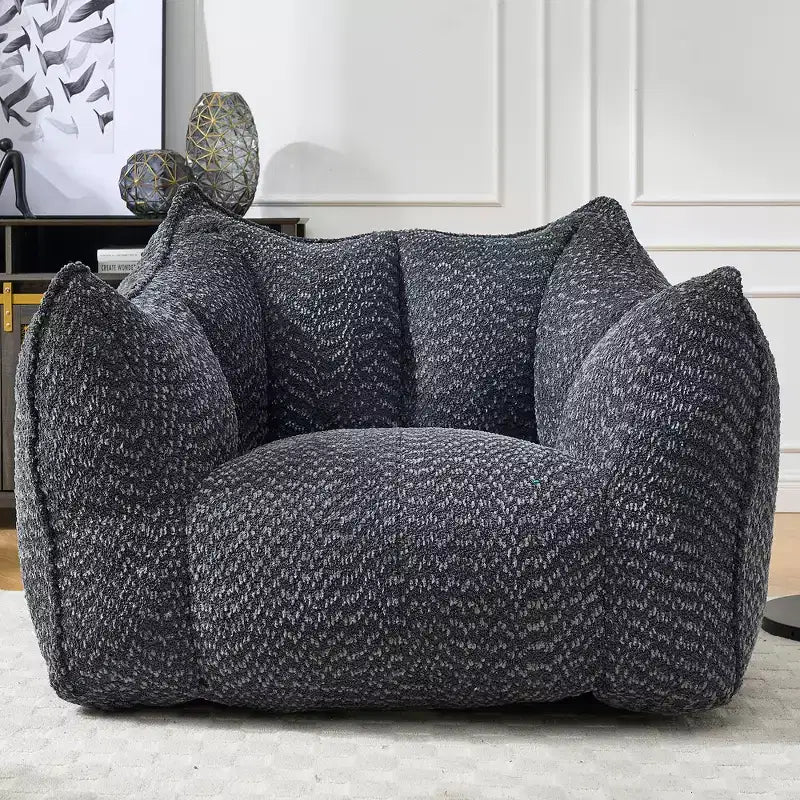 Bean Bag Chair, Lazy Floor Sofa Couch for Adults, Fireside Chair with Ergonomic Design, Memory Foam Lounge Chair for Living Room Bedroom