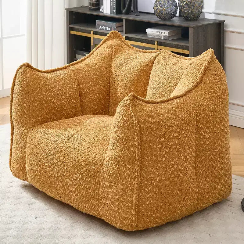 Bean Bag Chair, Lazy Floor Sofa Couch for Adults, Fireside Chair with Ergonomic Design, Memory Foam Lounge Chair for Living Room Bedroom