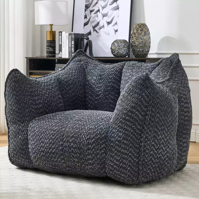 Bean Bag Chair, Lazy Floor Sofa Couch for Adults, Fireside Chair with Ergonomic Design, Memory Foam Lounge Chair for Living Room Bedroom