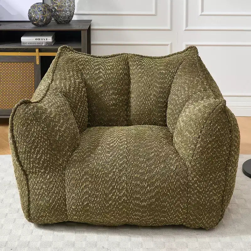 Bean Bag Chair, Lazy Floor Sofa Couch for Adults, Fireside Chair with Ergonomic Design, Memory Foam Lounge Chair for Living Room Bedroom